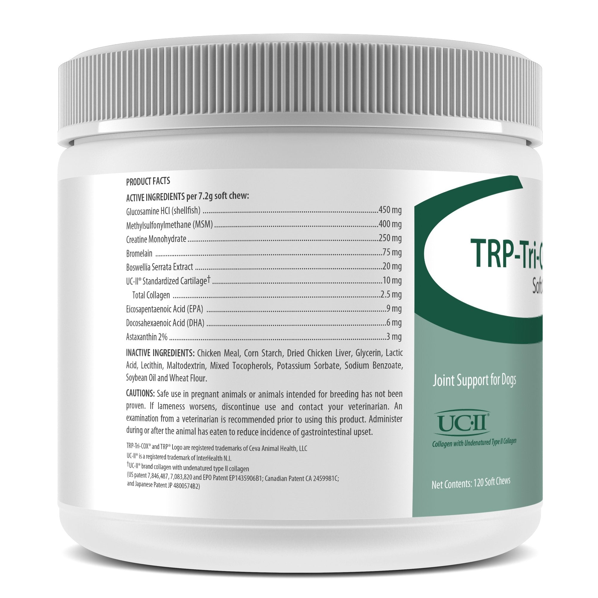 CEVA TRP-Tri-COX Soft Chews shown as a chew for mobility and reduced stiffness.