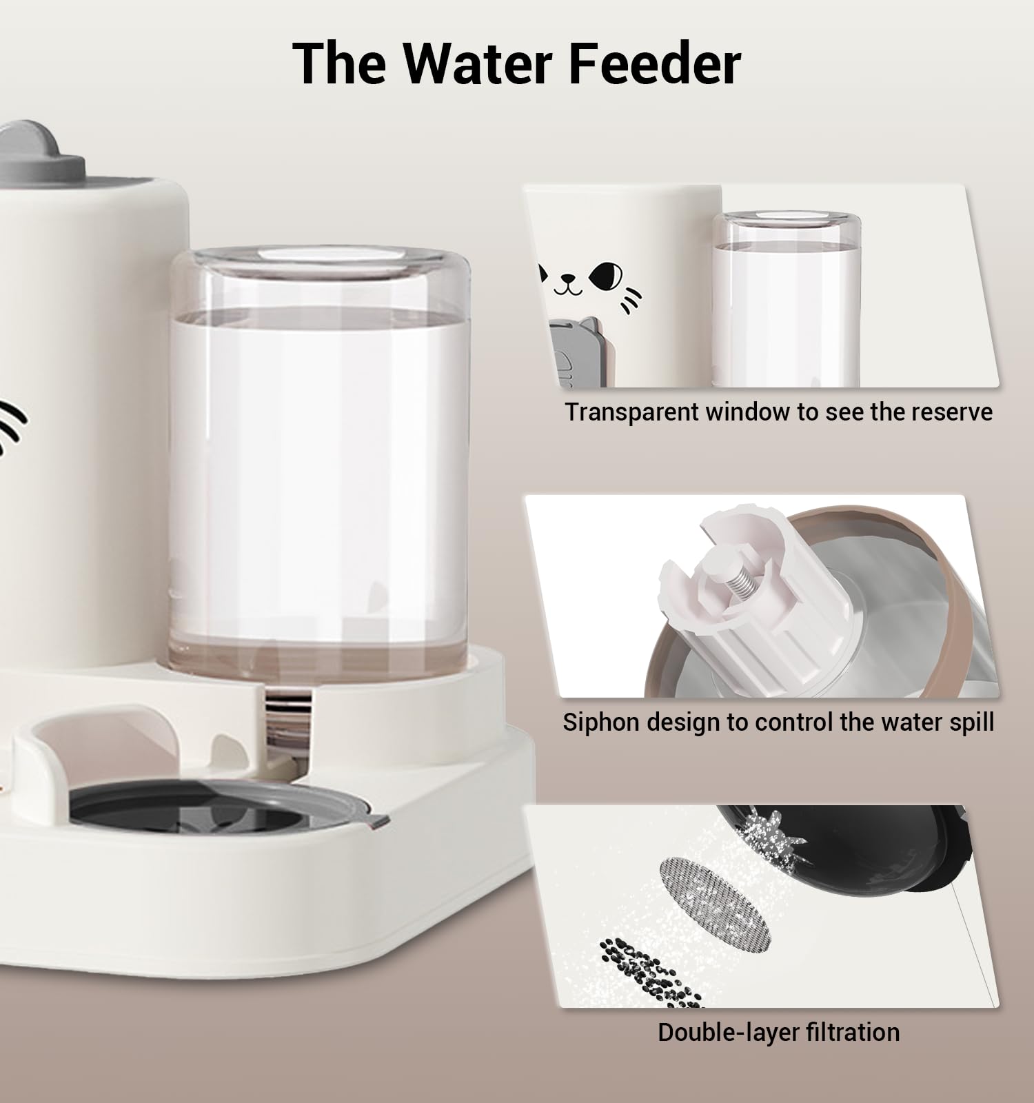 CEYE Gravity Cat Feeder BPA-free materials easy to clean highlighted.