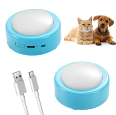 CEYOVISION talking buttons blue set on display for easy pet communication.