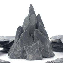 CFKJ natural slate stone rocks 5-7 inch for durable aquascapes and PH neutral aquariums