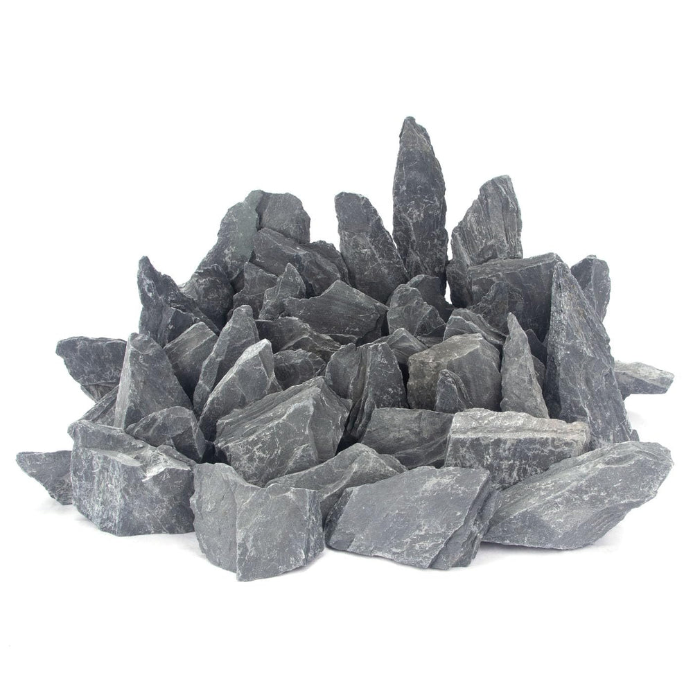 CFKJ slate stone arranged as focal point in aquarium for visual depth