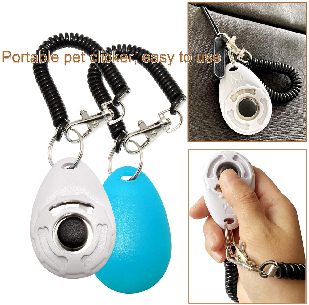 Chadou training clicker 2-pack white lake blue for multi-pet households