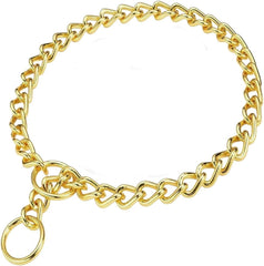 Chain Choke Collar with metal slip-link in gold finish for precise training cues.