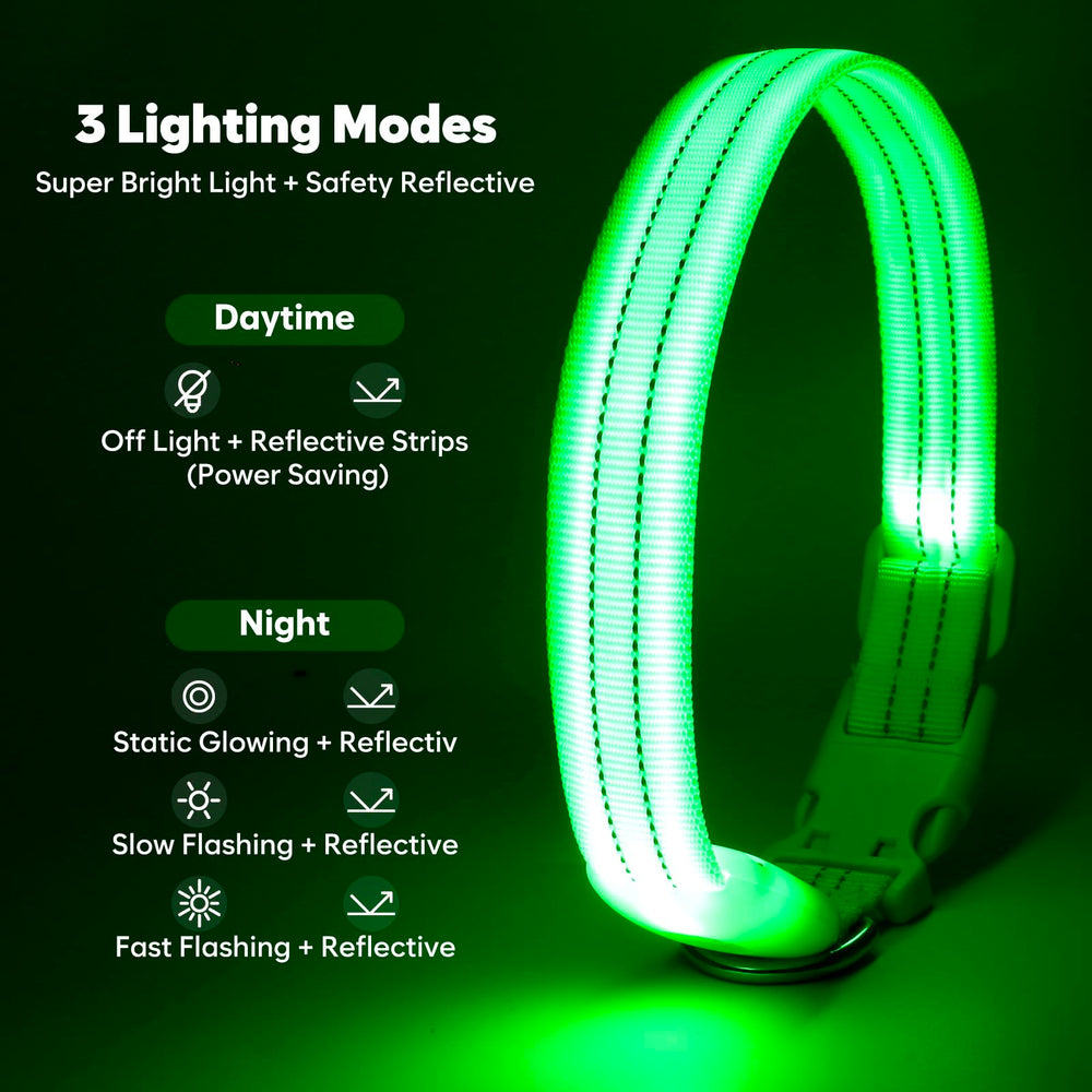 ChalkLit LED collar USB charging highlight for quick on-the-go recharging.