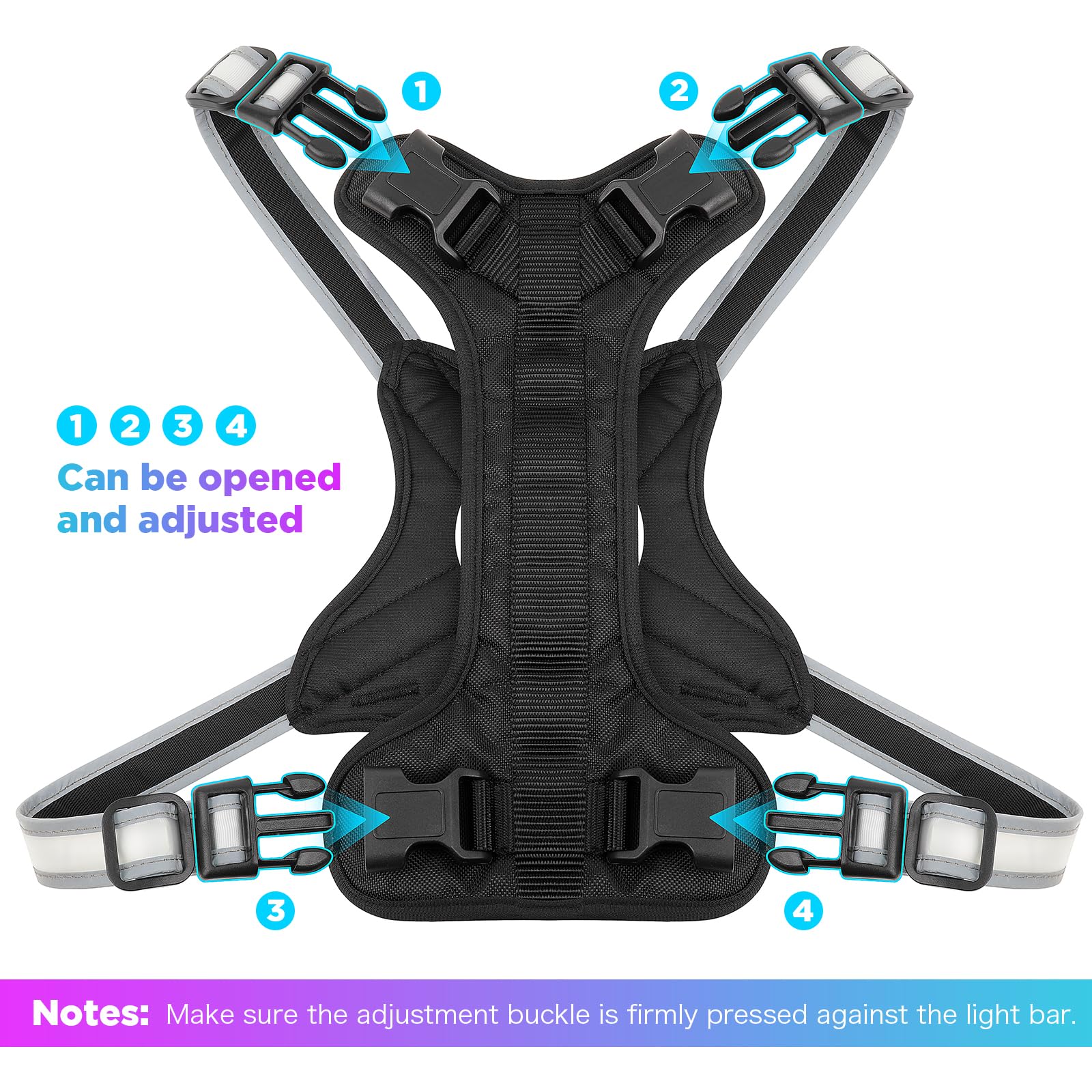 ChalkLit harness with leash attachment for easy control.