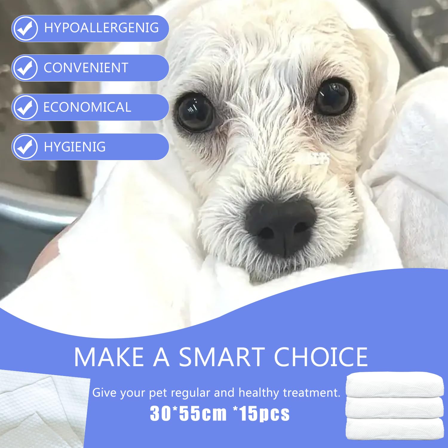 CHANHOO disposable towels keep grooming hygienic by avoiding reuse