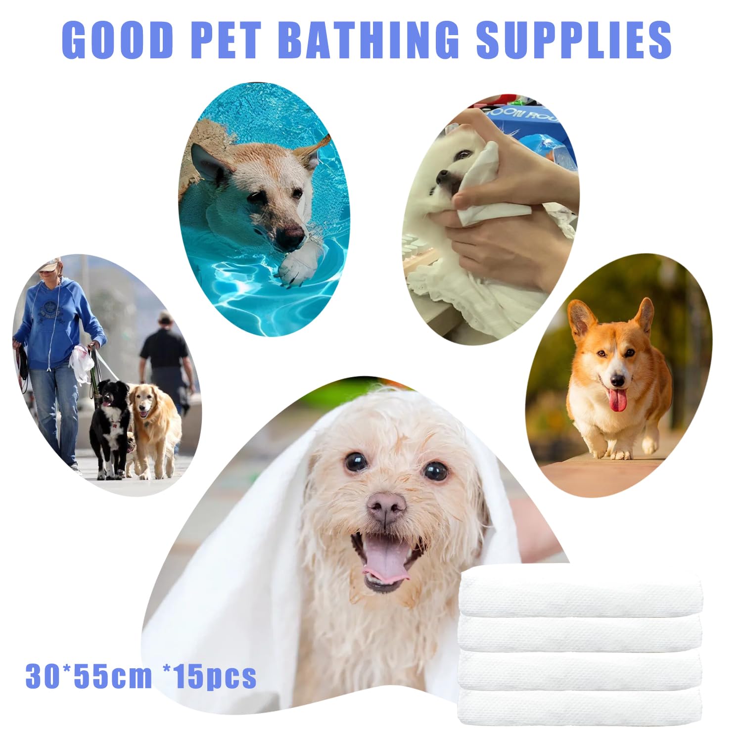CHANHOO towel size 11.8 x 21.6 inches fits small dogs and cats