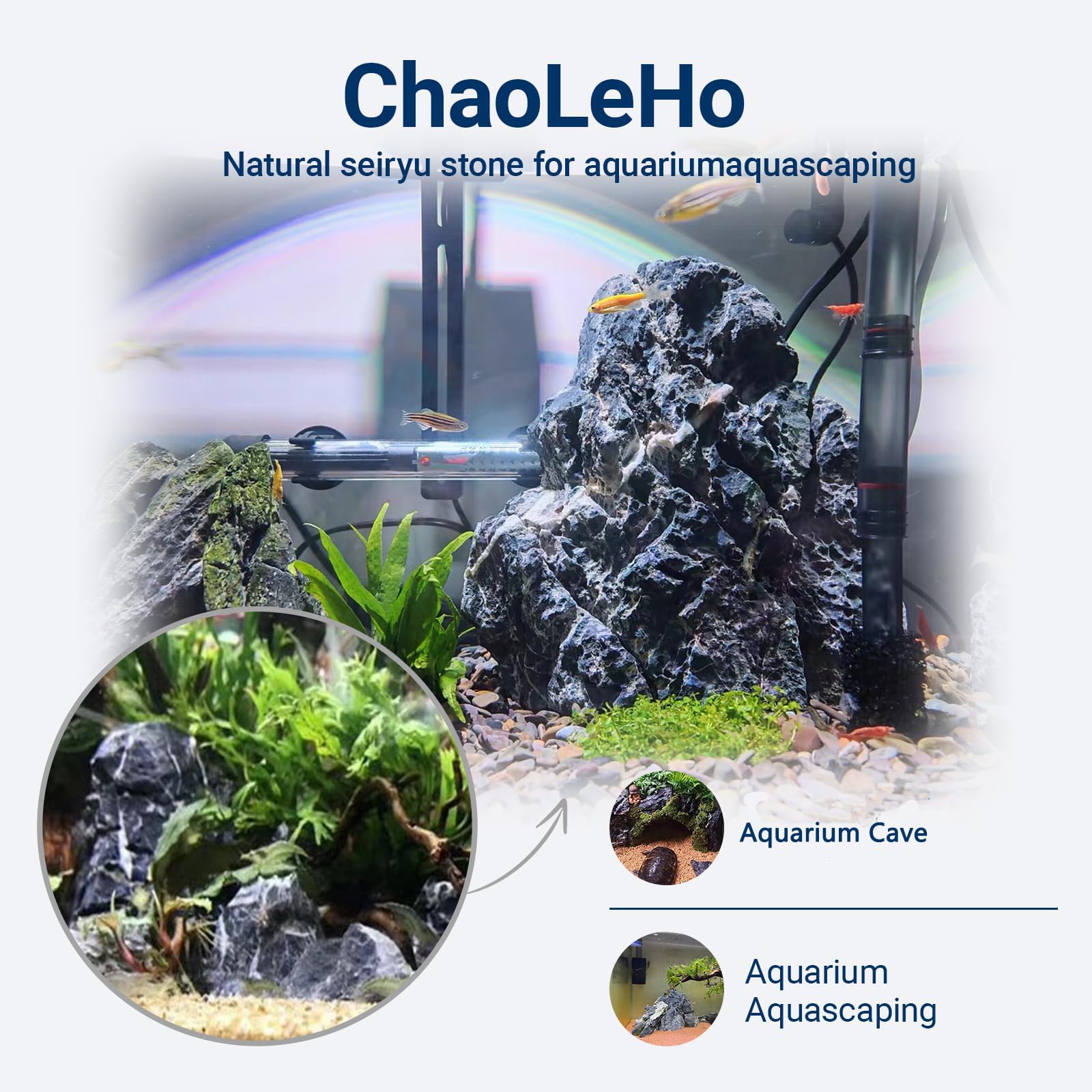 ChaoLeHo Seiryu stones used in aquarium scapes for natural ambience.