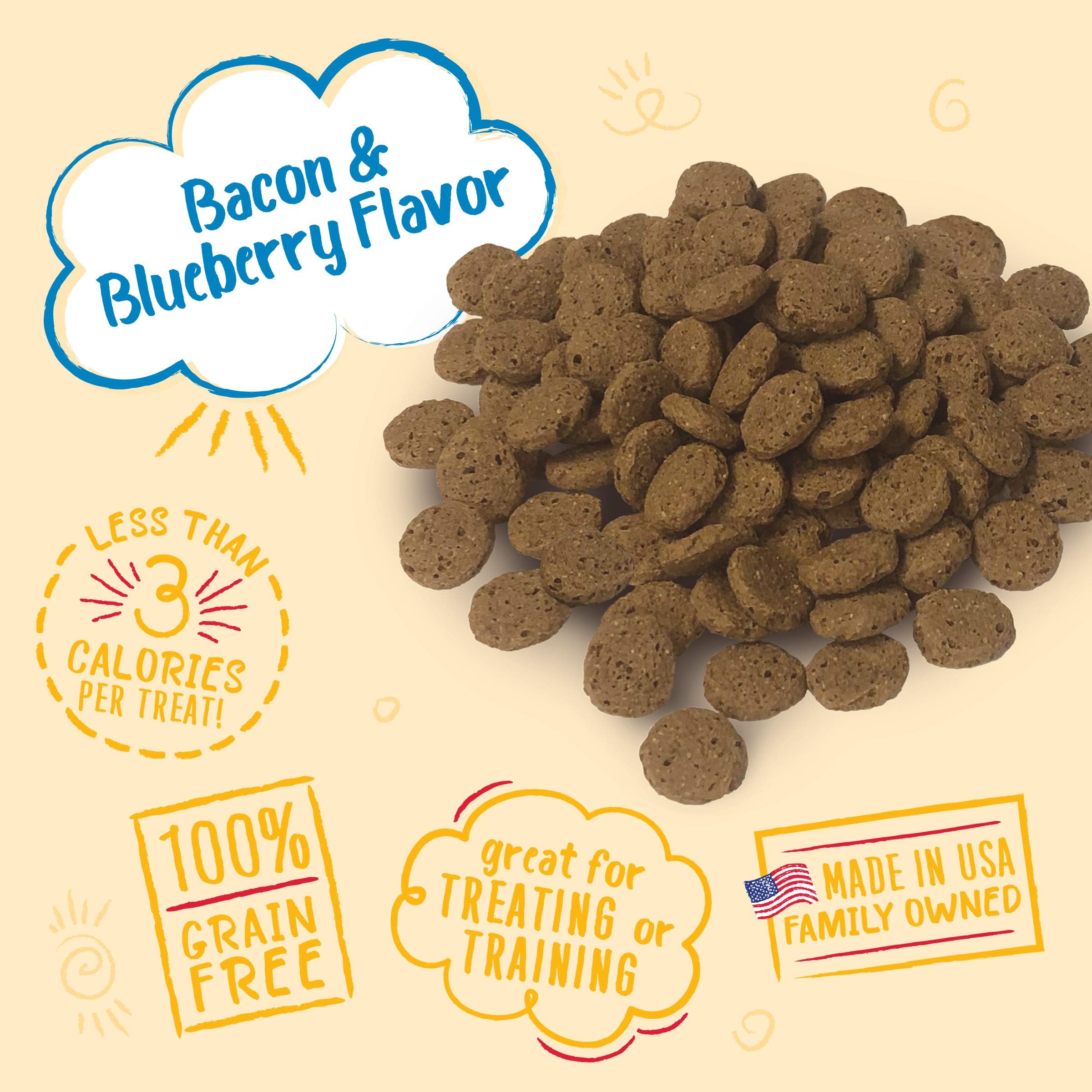 Charlee Bear bacon blueberry treats provide flavorful incentive during training sessions.