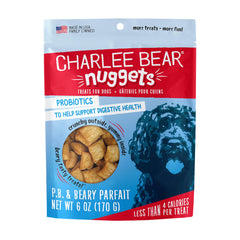 Charlee Bear Nuggets dual-texture treats in bag, ideal for training rewards.