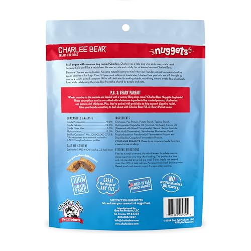Charlee Bear Nuggets with probiotics for digestive health support.