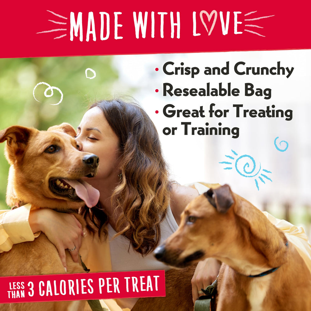 Charlee Bear Original Crunch Beef Liver treats on display, showcasing a three-pack option.