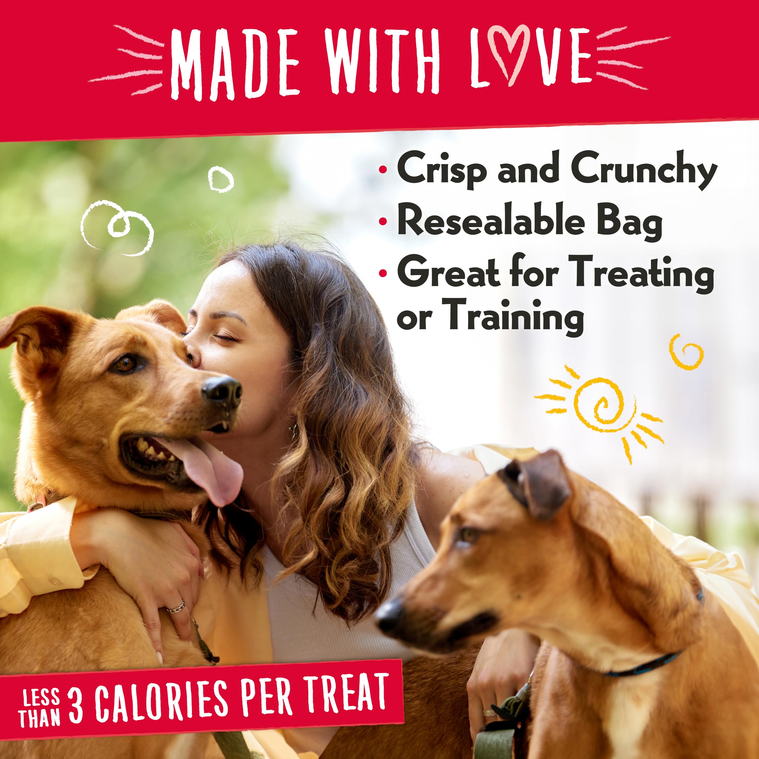 Charlee Bear treats close-up showing crunchy texture for training rewards.
