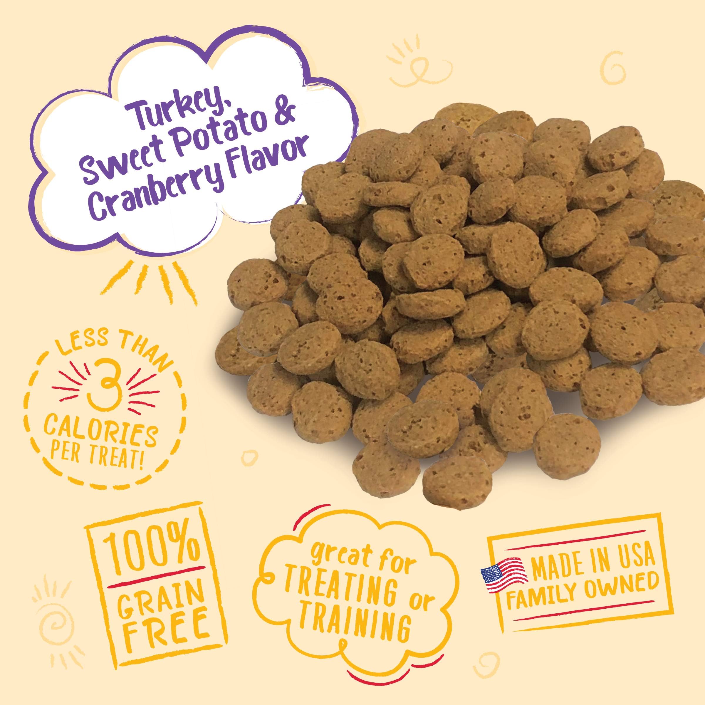 Charlee Bear turkey sweet potato cranberry treats offer variety while rewarding good behavior.