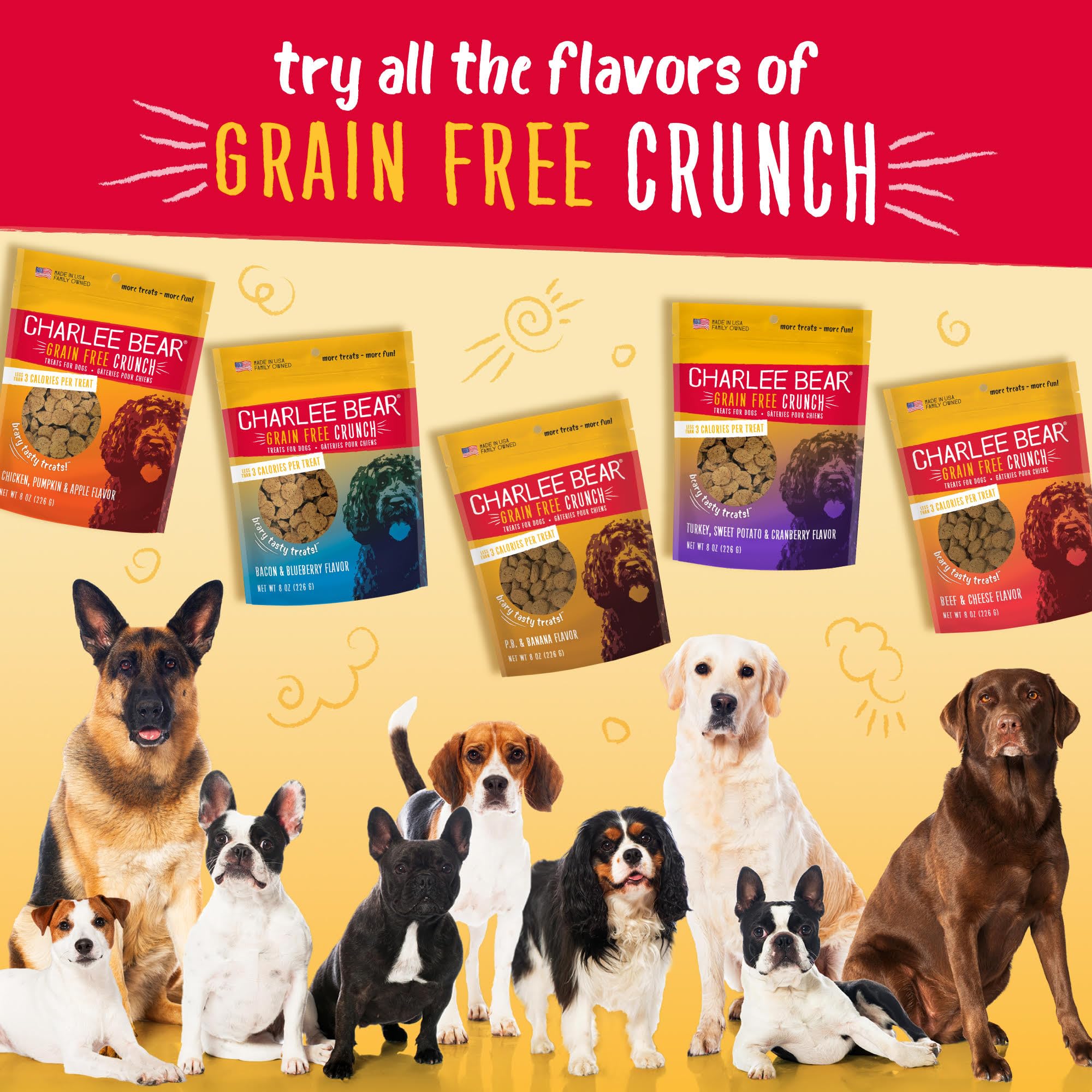 Charlee Bear USA-made treats with trusted ingredients.