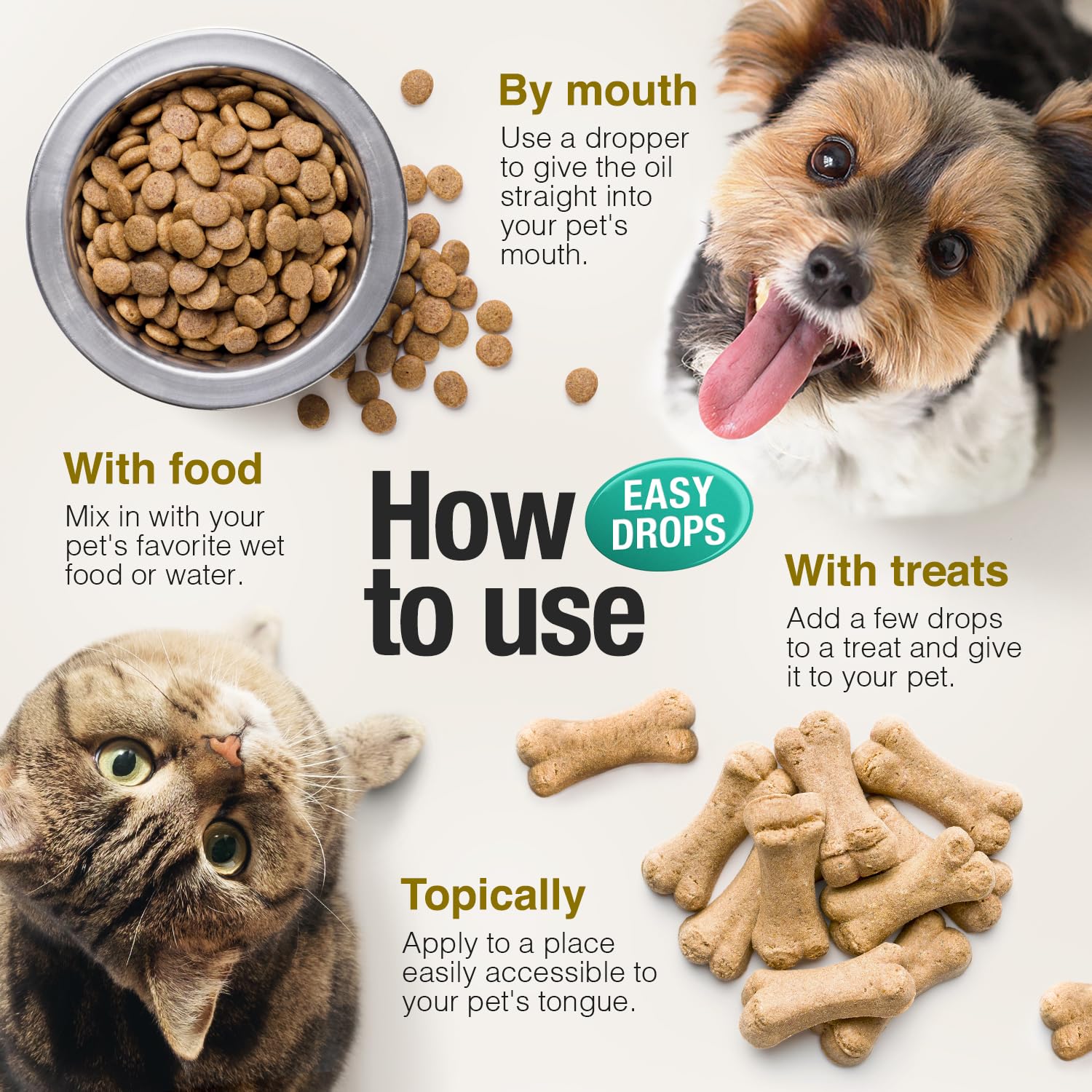 Charlie and Buddy omega-rich hemp oil graphic highlight omega 3-6-9 benefits