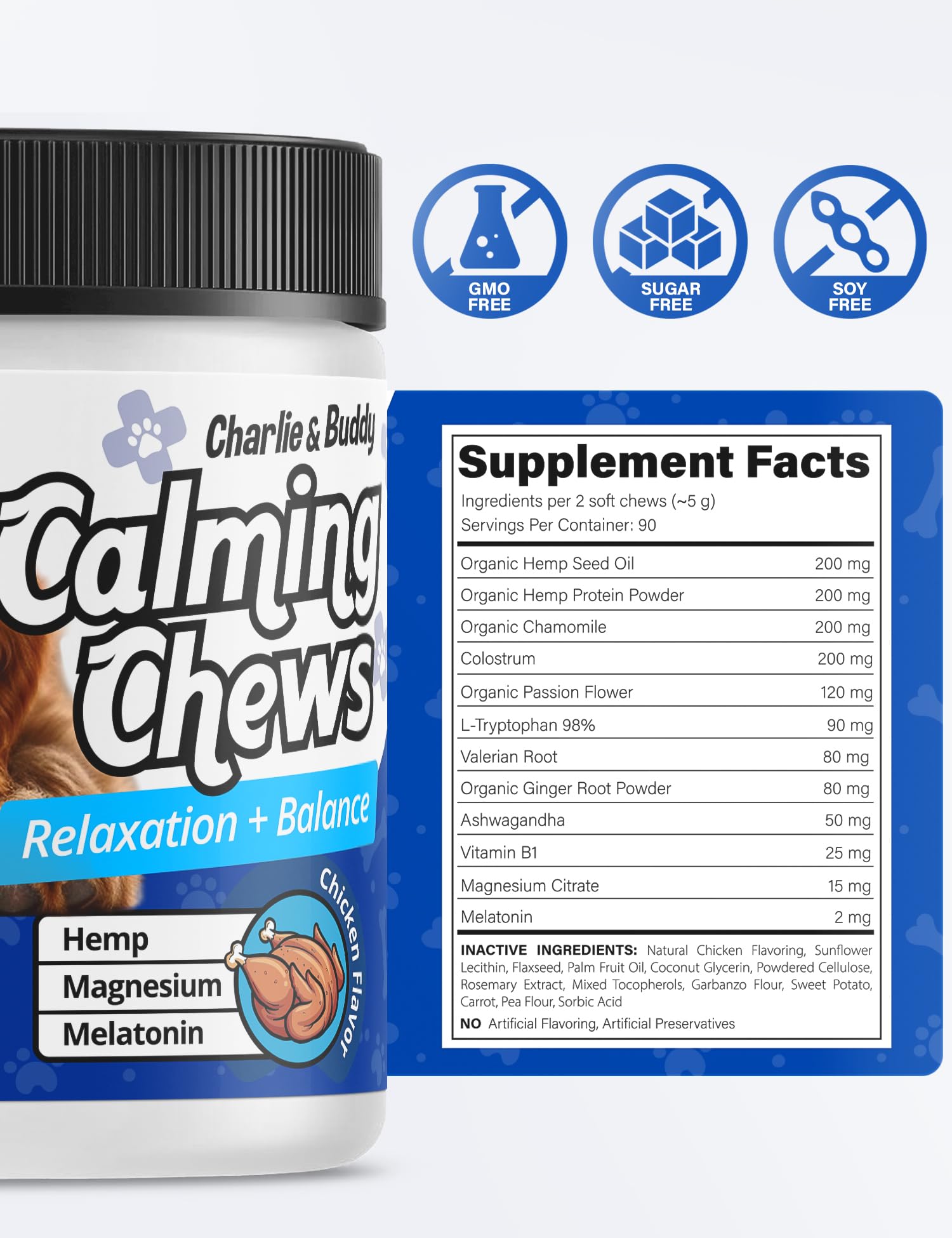 CHARLIE & BUDDY calming chews for all breeds and ages shows versatile calming option