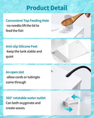 Charmshine 3-stage filtration delivers clearer water through sponge and bio balls.