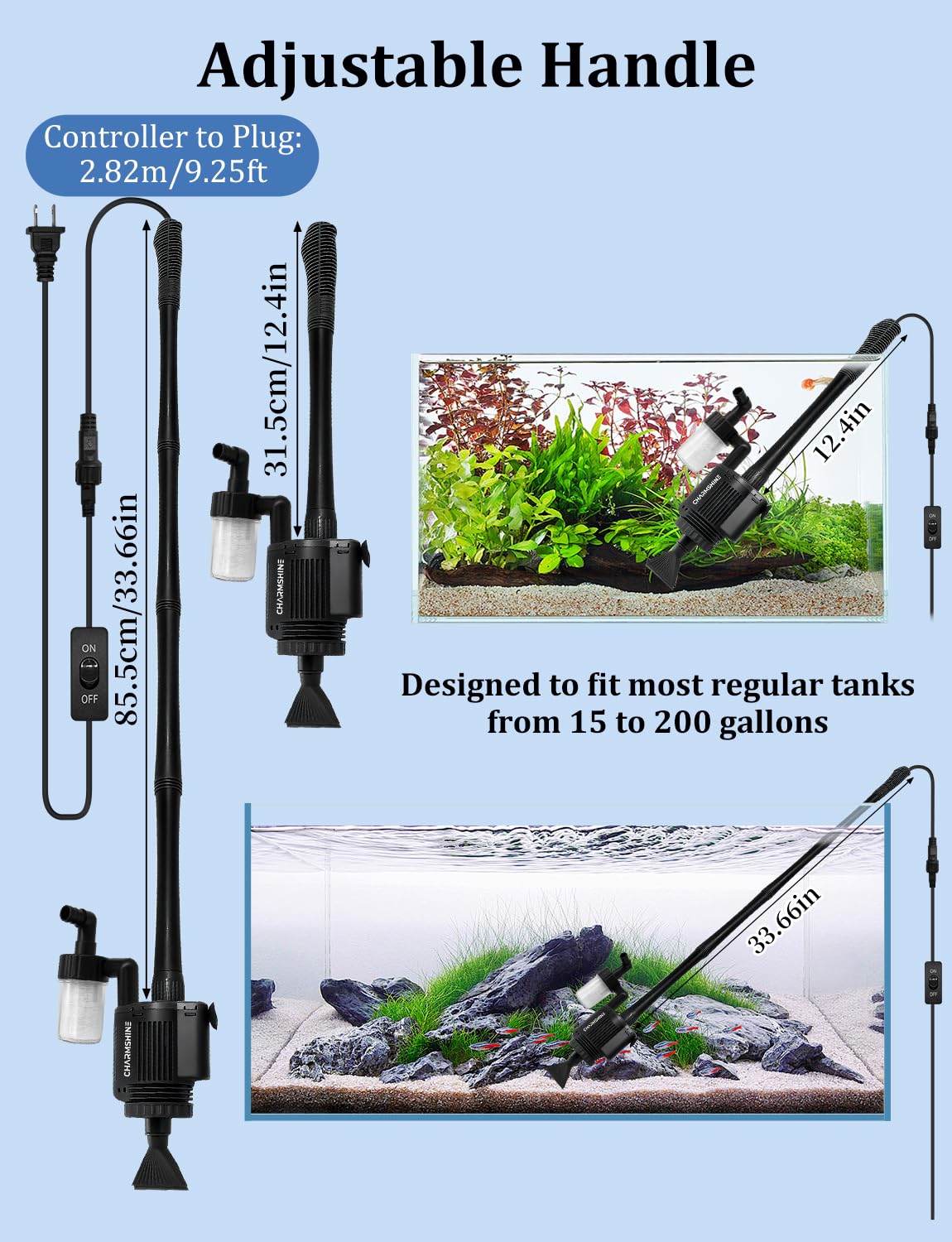 Charmshine 6-in-1 gravel cleaner handles multiple tank tasks