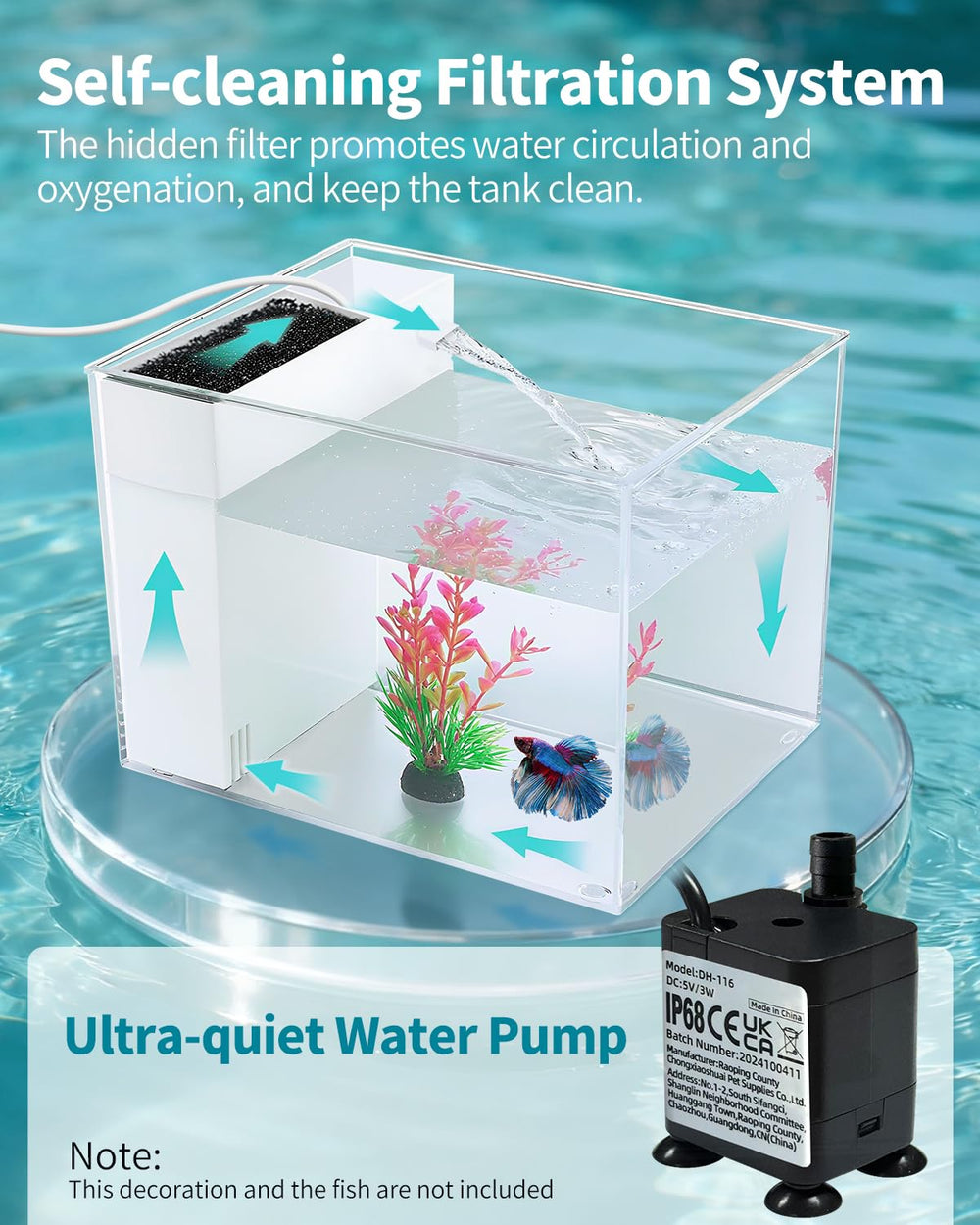 Charmshine LED light modes offer customizable ambiance for vibrant fish colors.