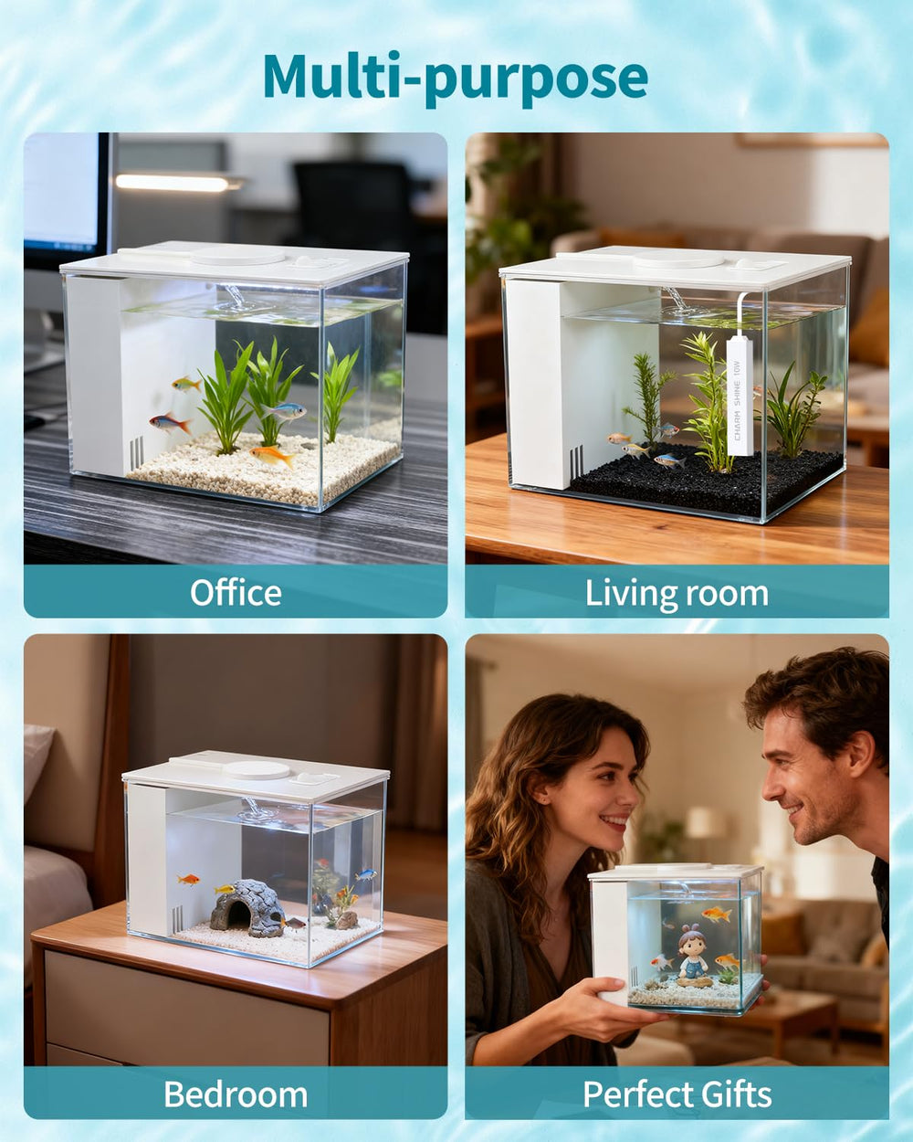 Charmshine small aquarium idea demonstrates a thoughtful gift for beginners.