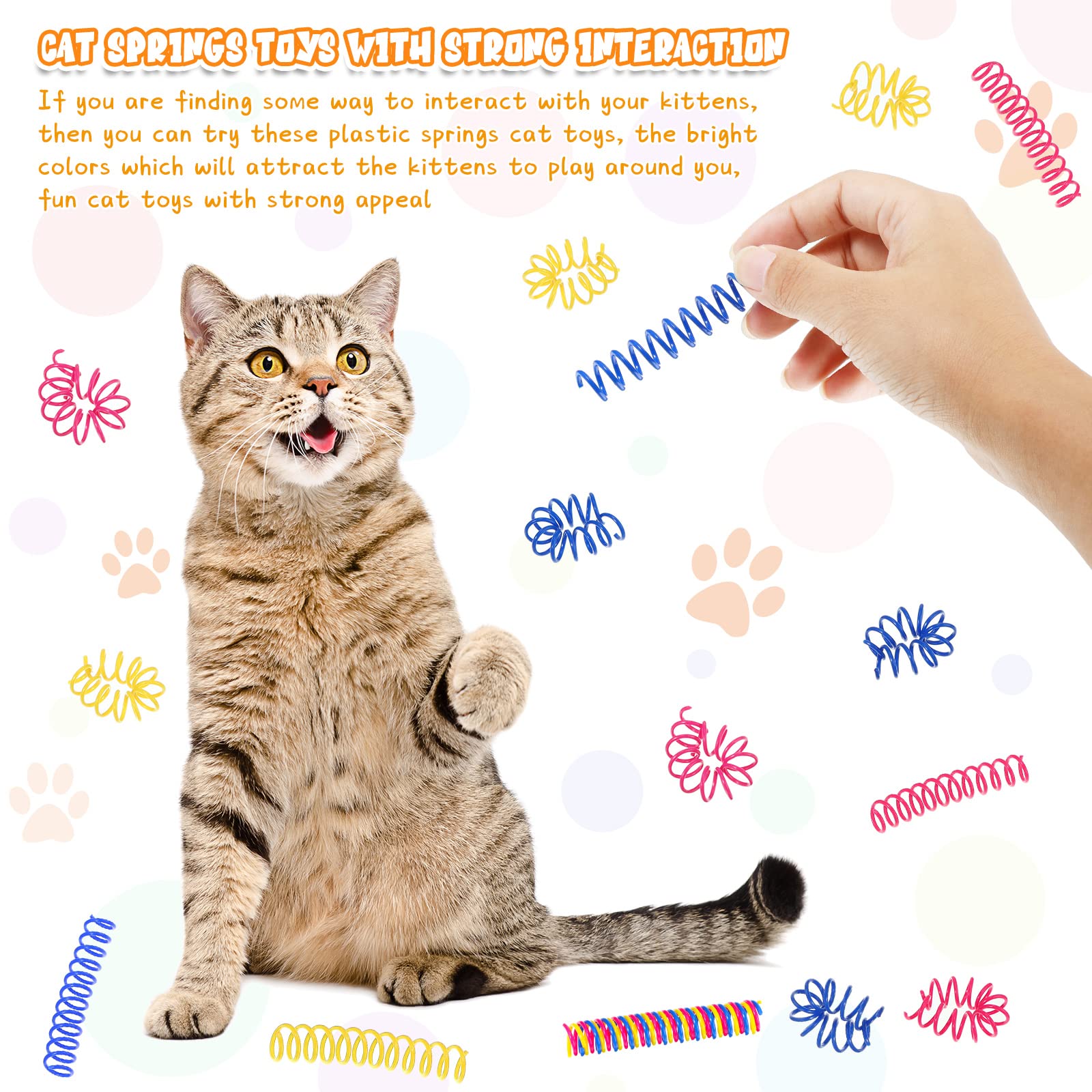 Charniol cat-spring-toy multi-color variation showcasing energy-burning play.
