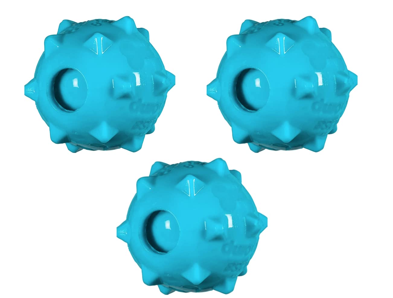 Chase 'n Chomp knobble 3-pack squeaker ball ready for fetch and interactive play