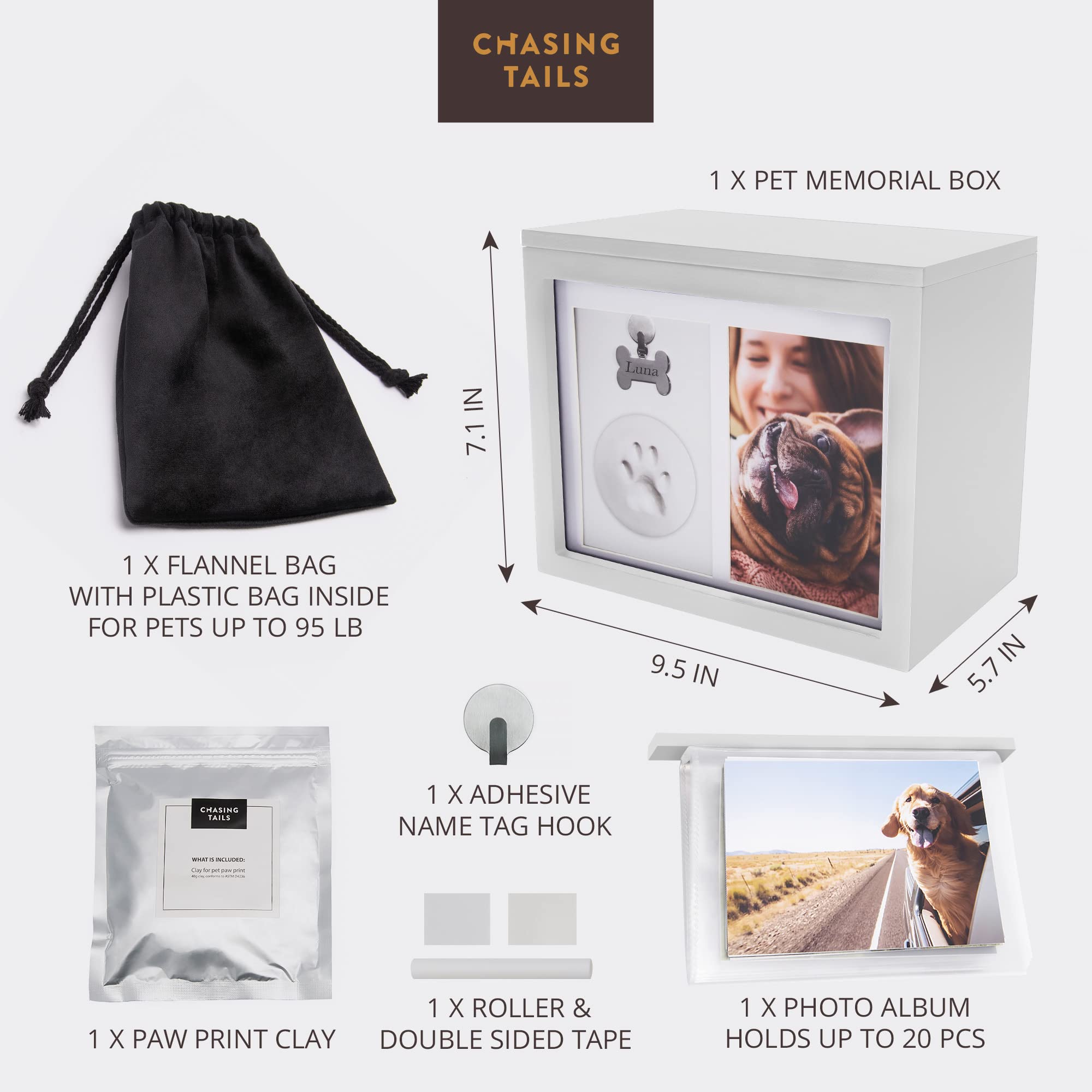 Chasing Tails dog urn magnetic lid demonstrates secure ashes storage