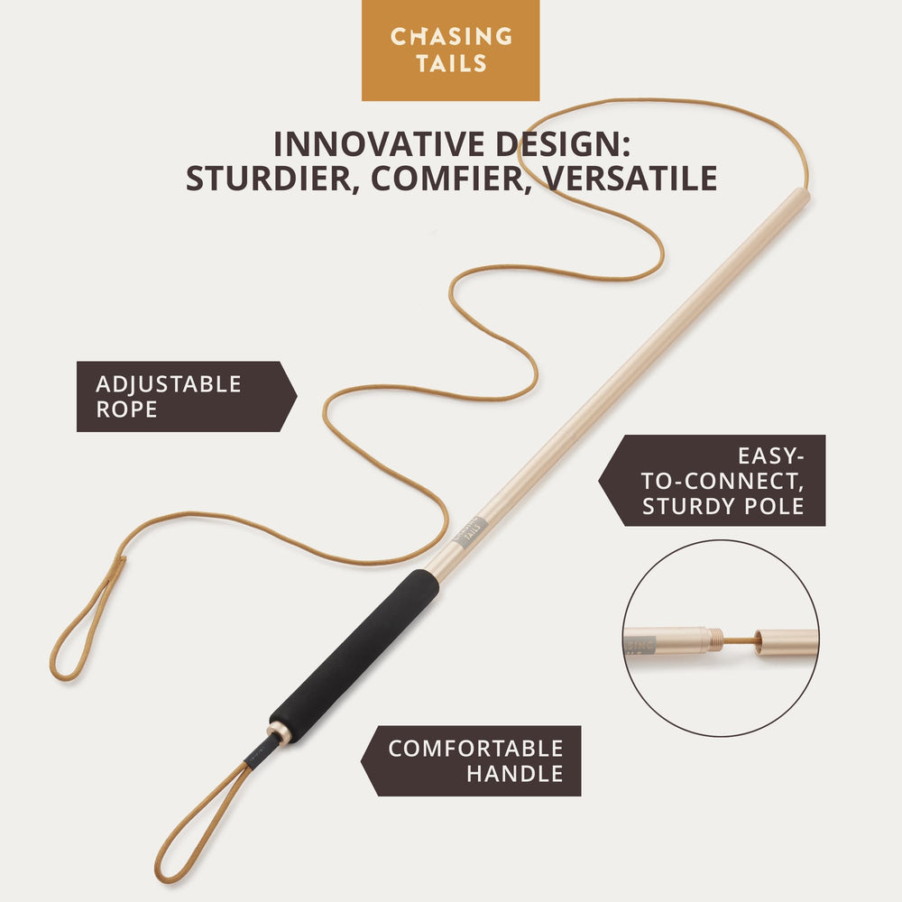 Chasing Tails Extendable Rope 83-inch length allows adjustable indoor or outdoor sessions
