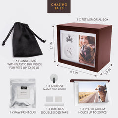 Chasing Tails magnetic lid urn keeps ashes secure and accessible.