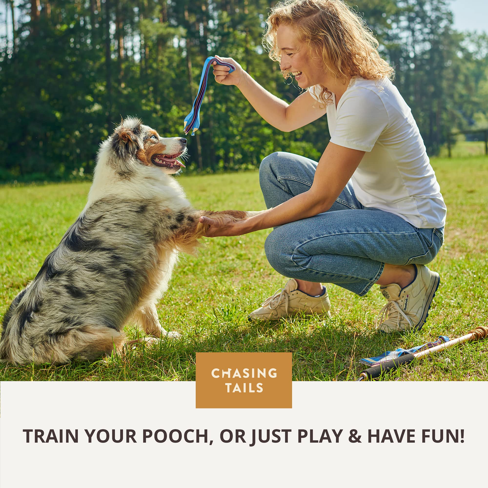 Chasing Tails Squeaky Toy Included adds audible appeal during play