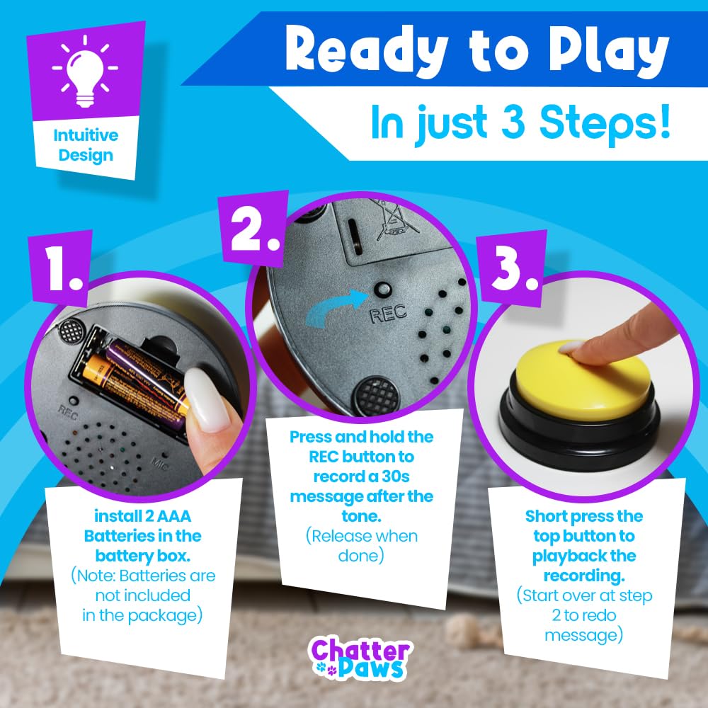 CHATTER PAWS compact layout shows an organized training setup.