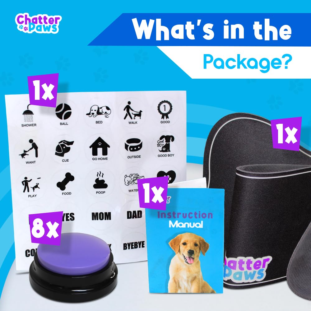 CHATTER PAWS in-use demonstration features engaging dog communication.