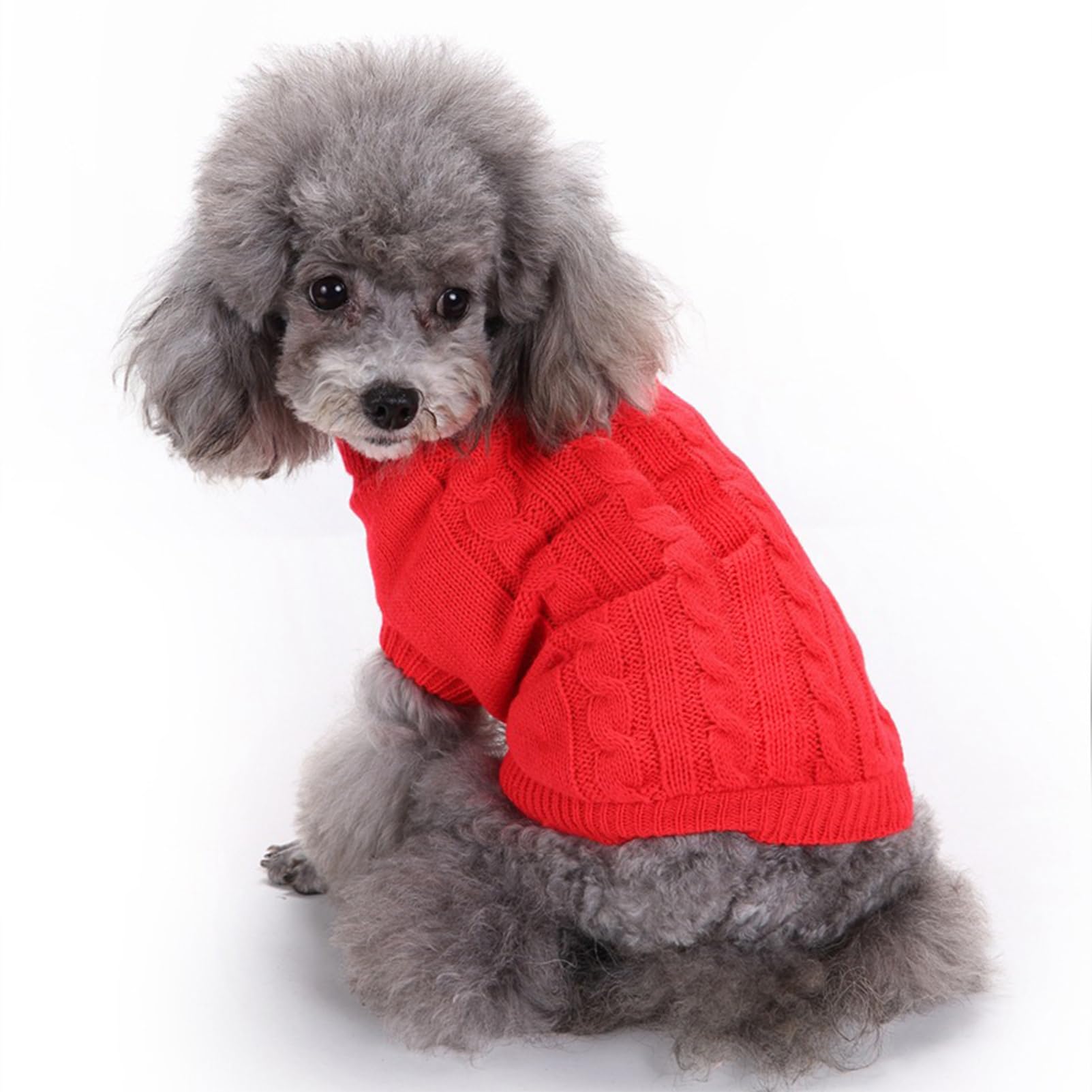 CHBORCHICEN knitted puppy sweater close-up reveals soft acrylic texture and easy wearability