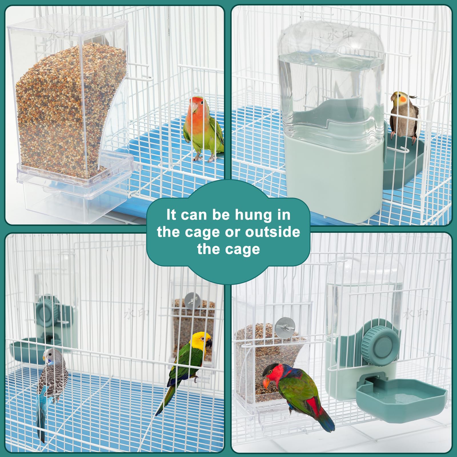 Chebet No Mess Bird Feeder Water Dispenser Set durable materials resist chewing and wear.
