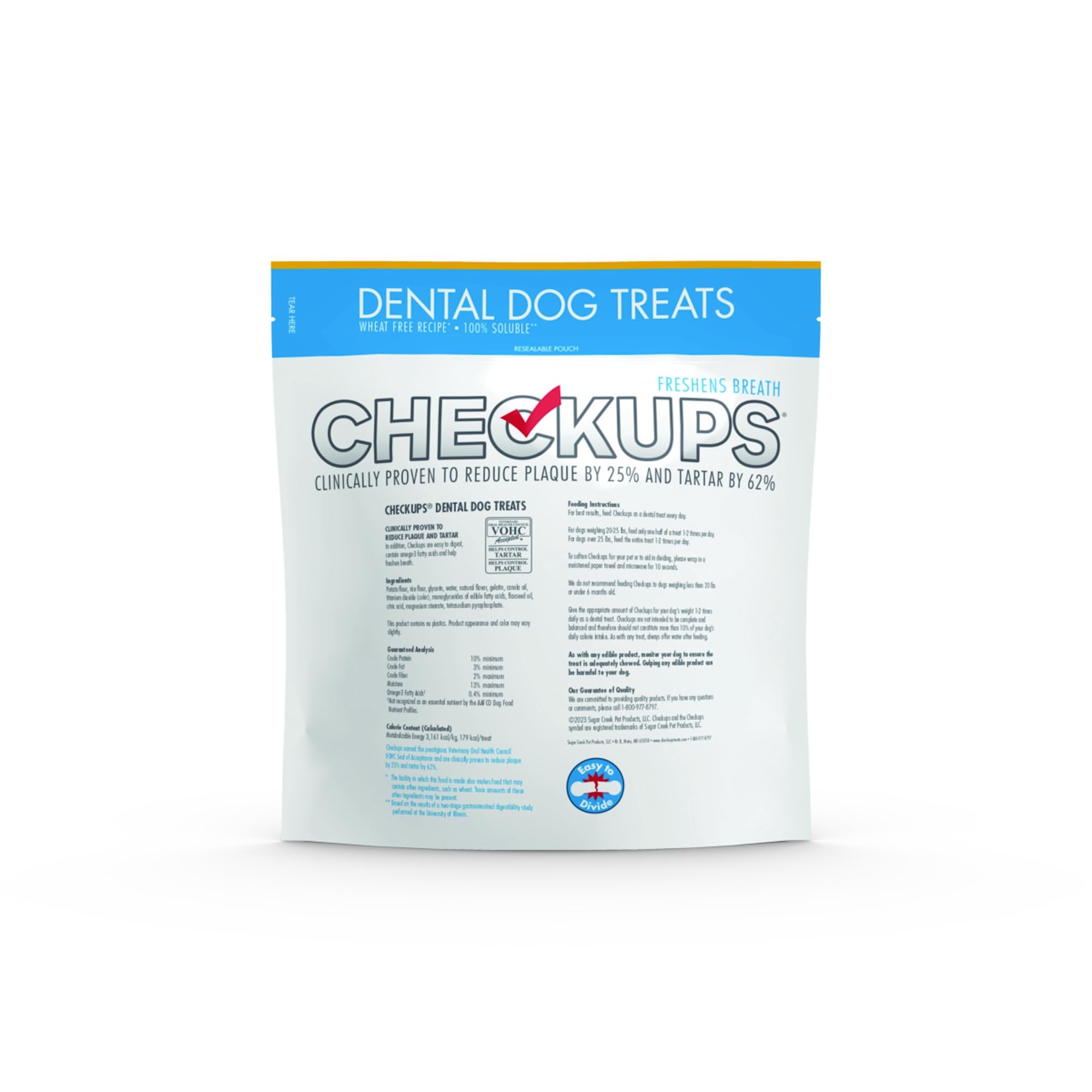 Checkups dental dog treats plaque reduction closeup showing tartar control potential