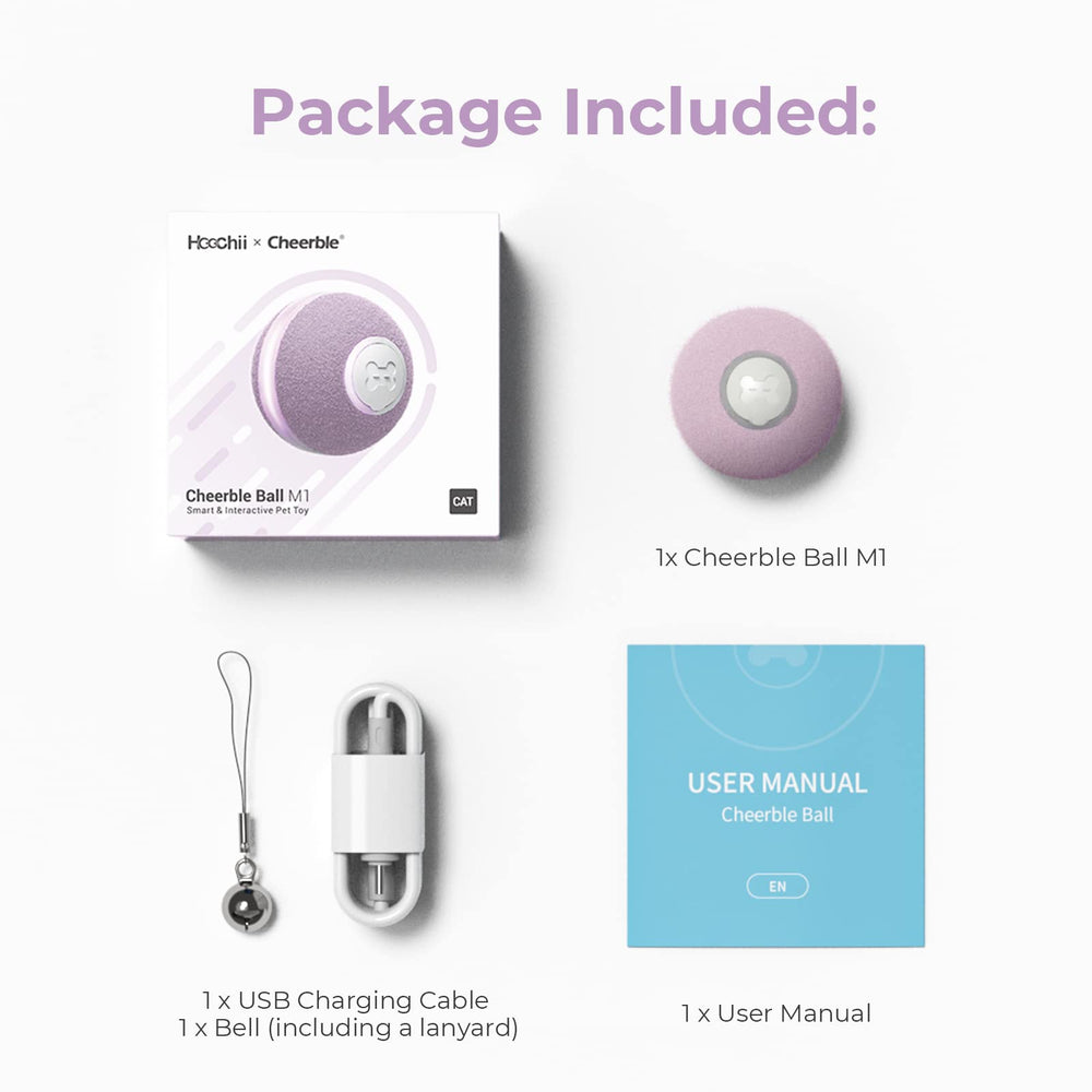 Cheerble interactive cat ball toy bell-option adds extra chase appeal