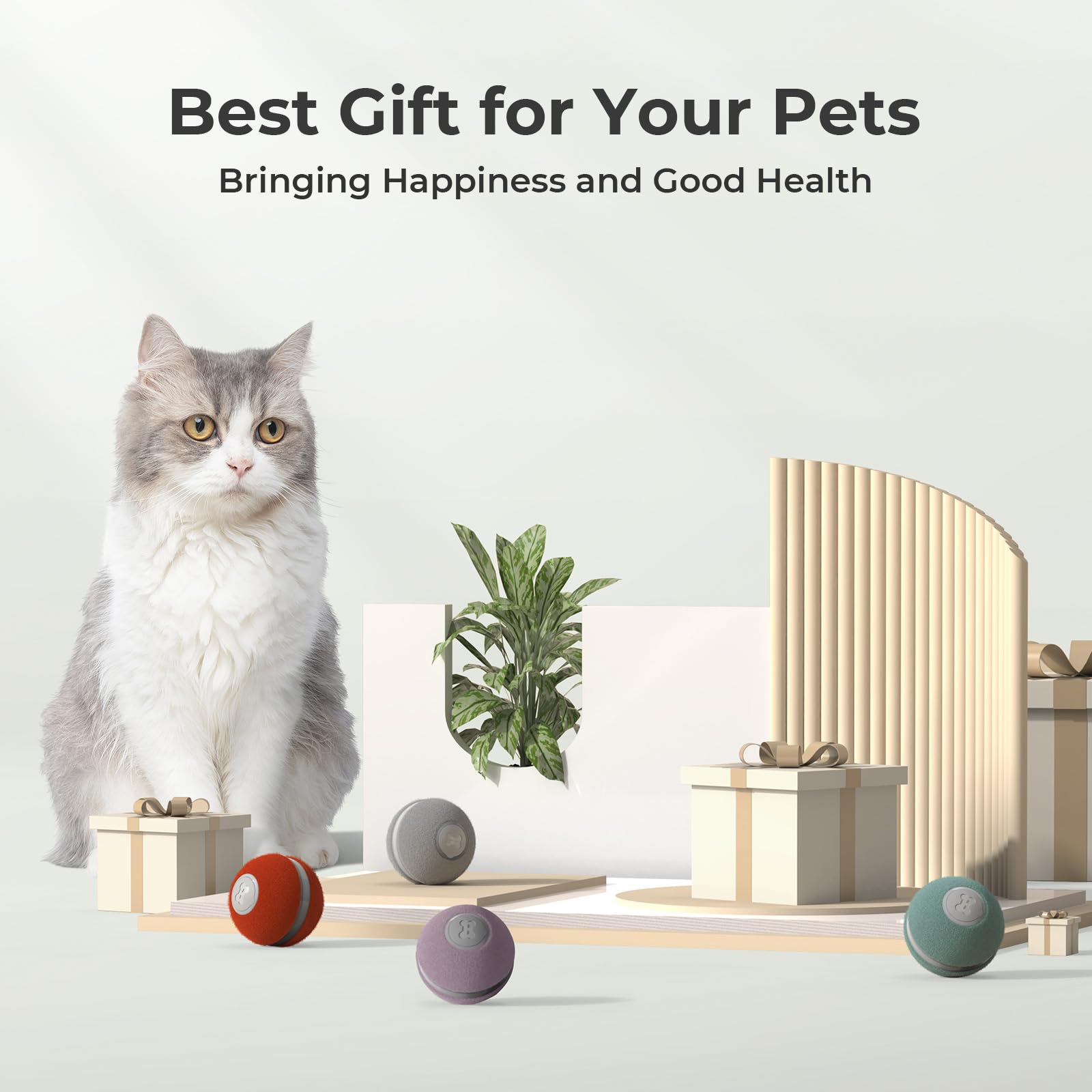 Cheerble cat ball recharges with the included charging cable