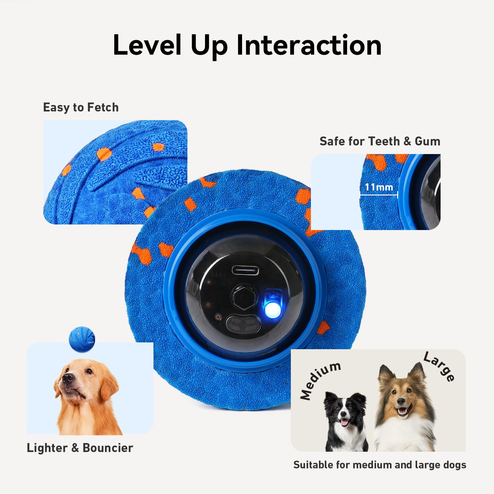 Cheerble Wicked Ball Air E-TPU material provides chew-safe durability