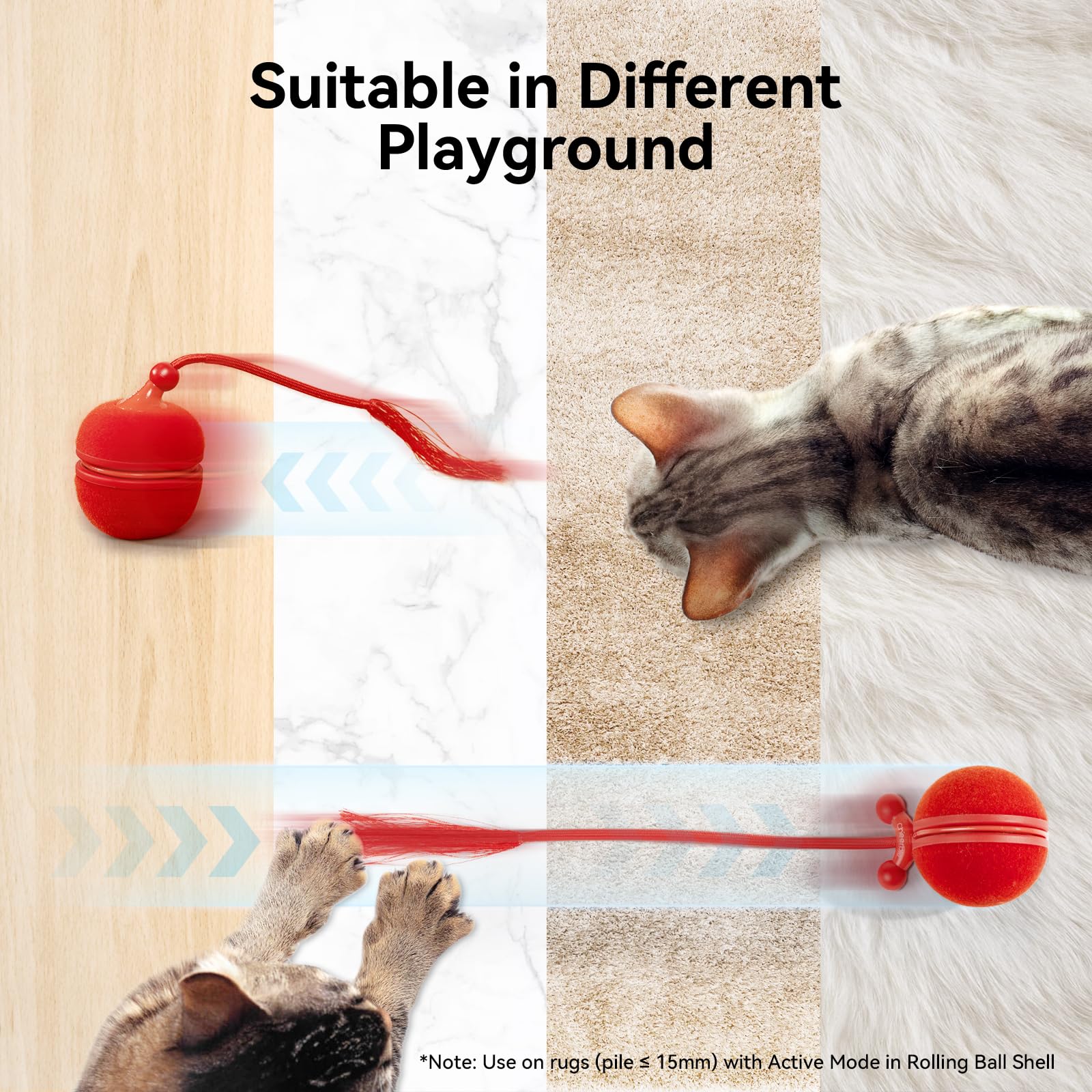 Cheerble Wicked Ball Duo2 realistic movements and tail twist invite stalking and chase behaviors.