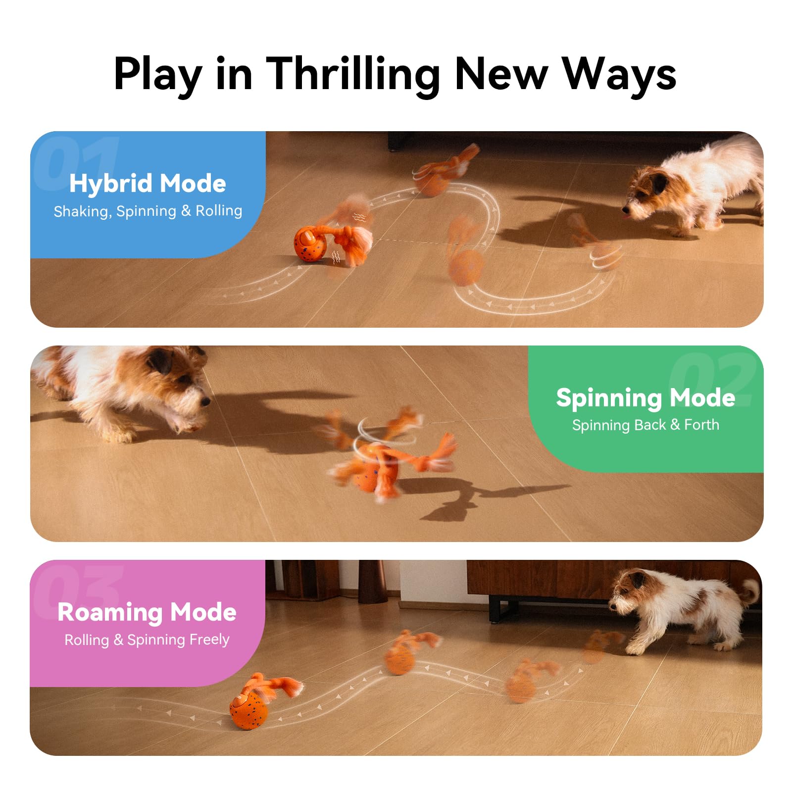 Cheerble Wicked Ball Rolly dynamic modes drive unpredictable dog play