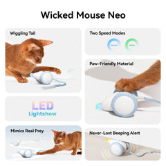 Cheerble Wicked Mouse Neo with tail sways to spark cat activity
