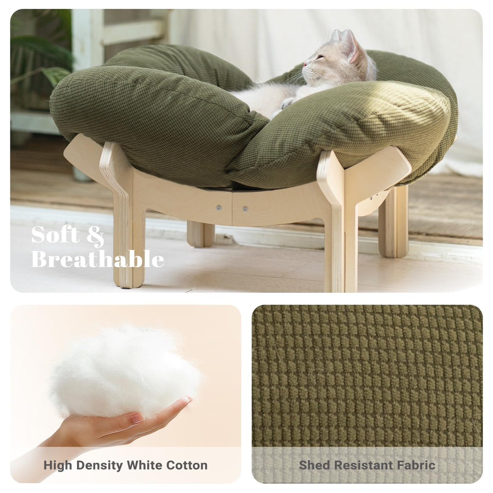 CHEERHOME PETS cross-joined-wooden-frame ensures reliable stability during sleep.