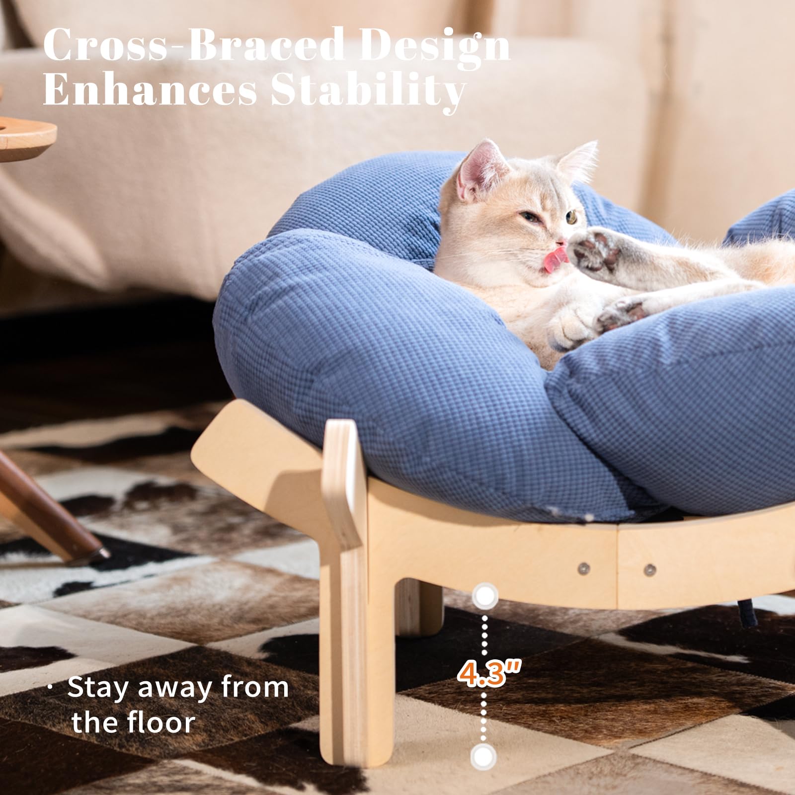 CHEERHOME PETS cushion-detail shows shed-resistant, breathable fabric for durable lounging.