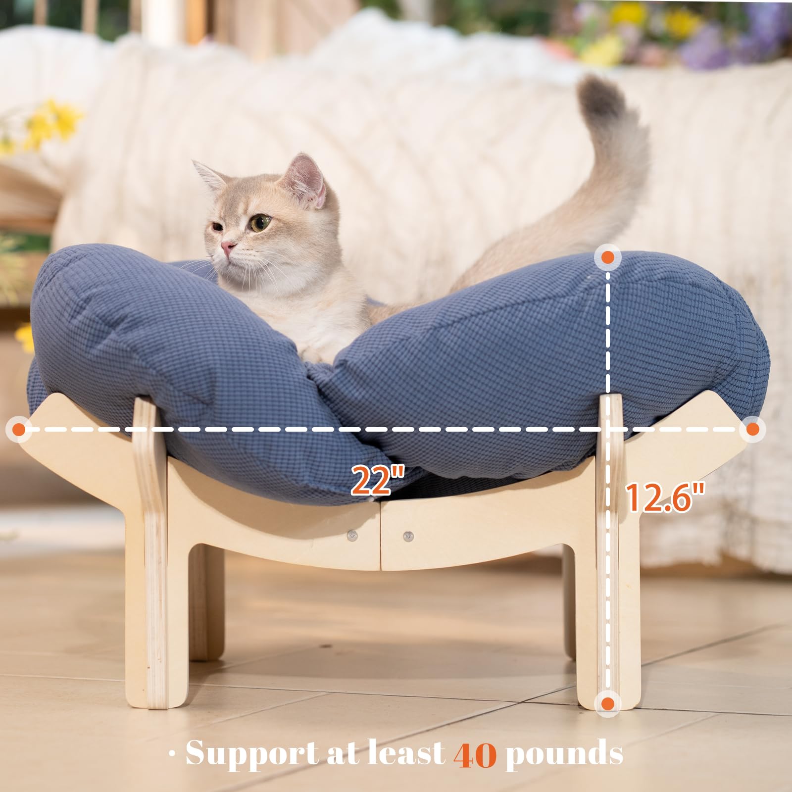CHEERHOME PETS wooden-cross-frame provides stability for up to 40 pounds.