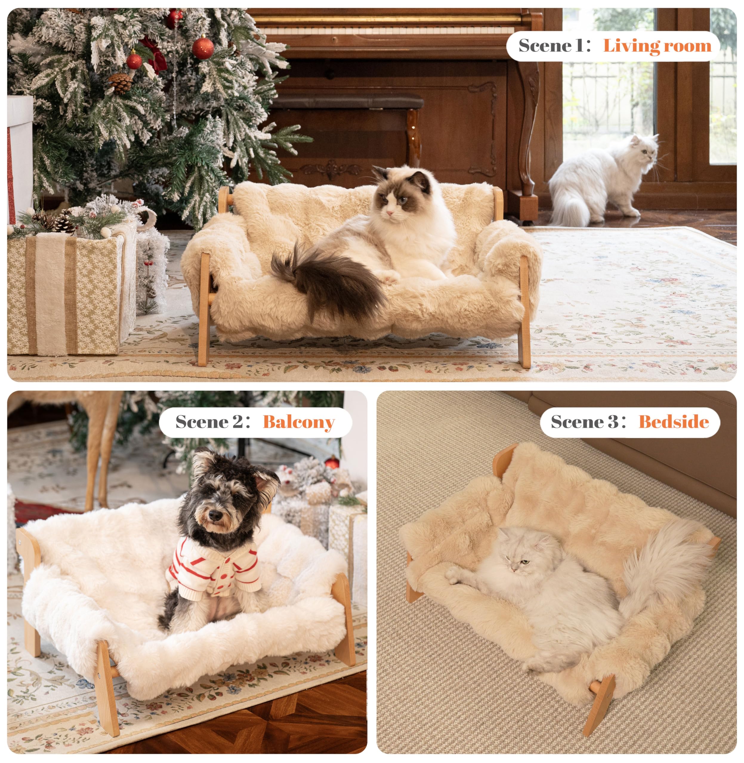 CHEERHOME PETS in-use scene shows raised lounge and breathable space.