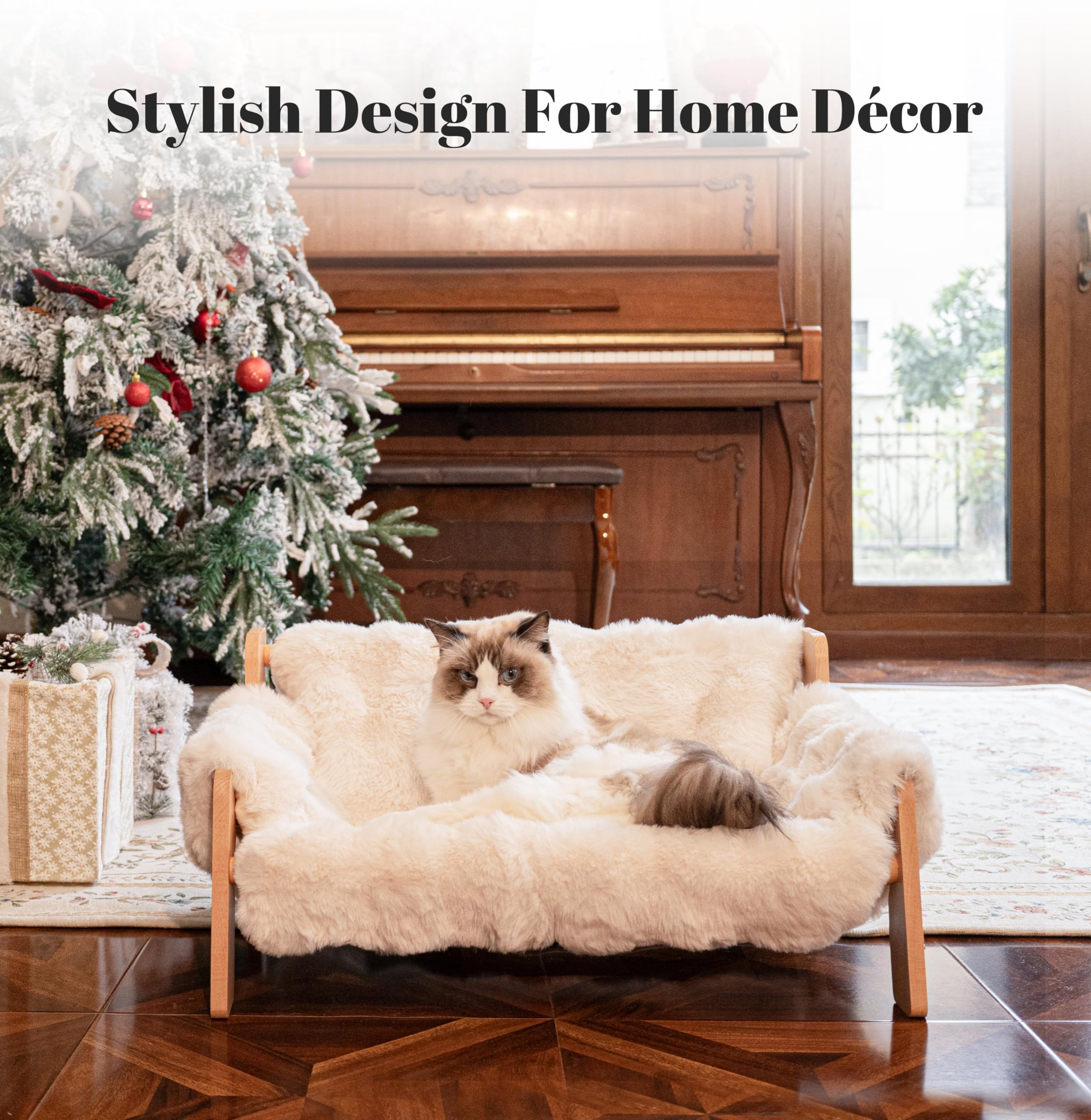 CHEERHOME PETS elevated cat couch bed soft cushion for easy cleaning and comfort.