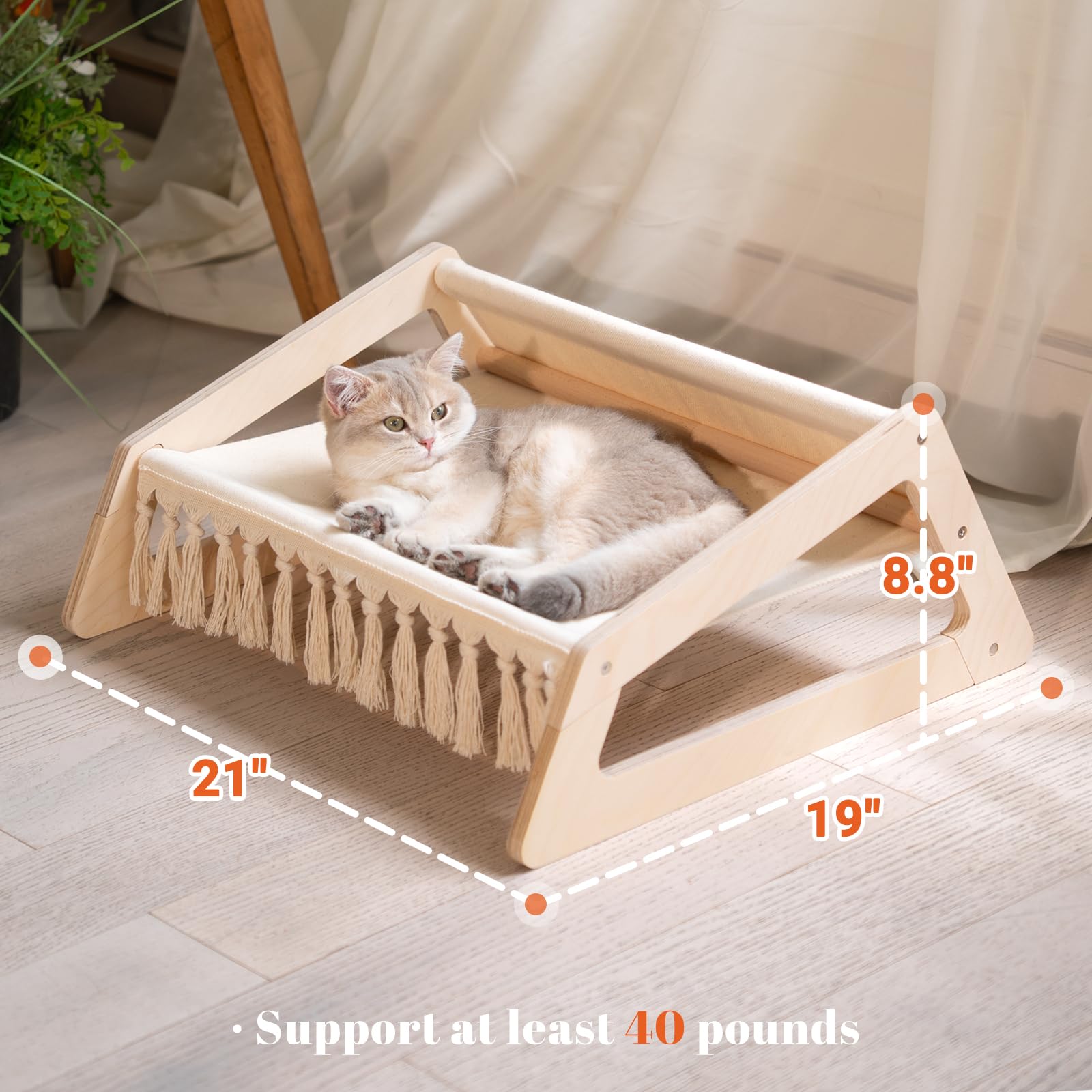 CHEERHOME PETS elevated-kitty-lounge invites cozy naps in living spaces.