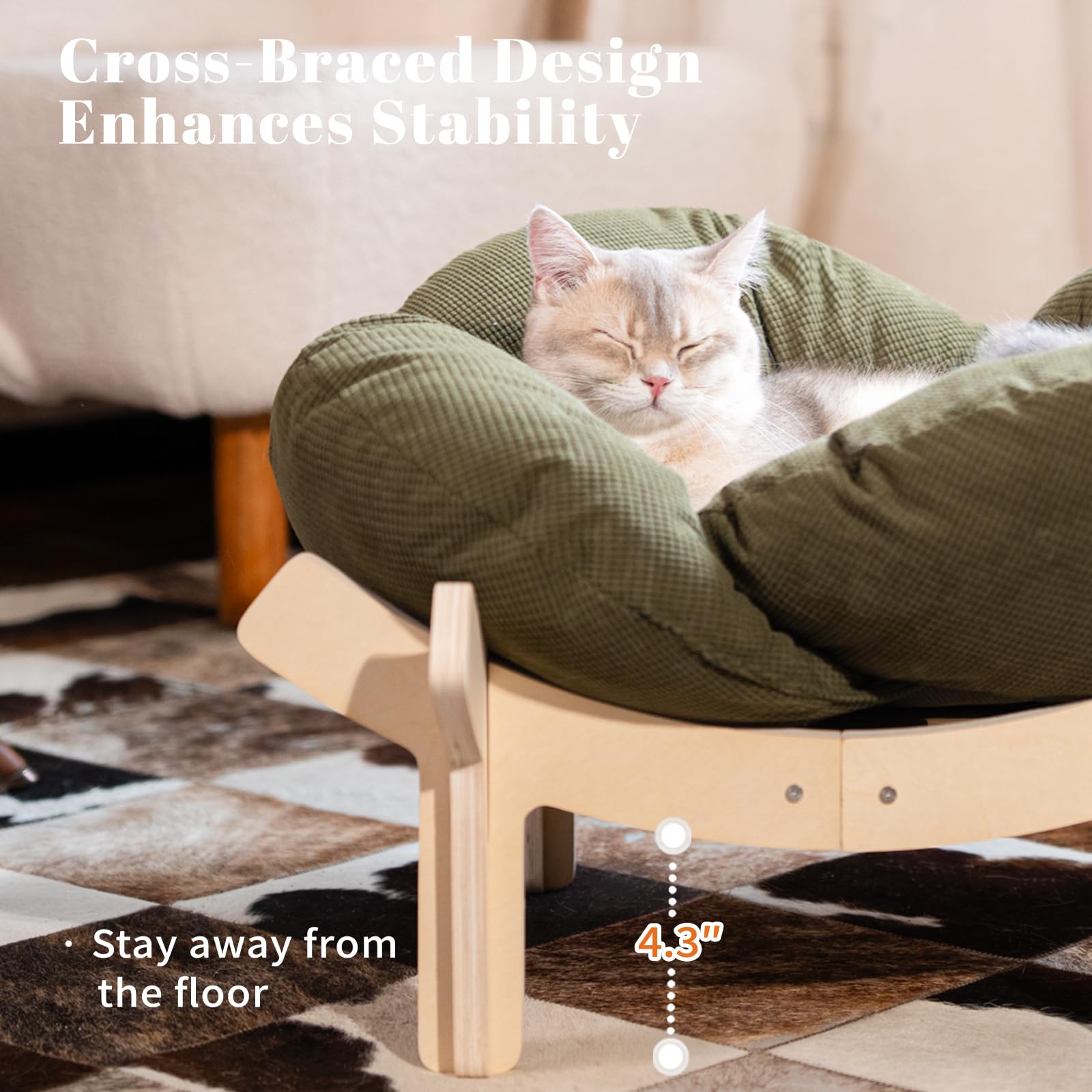 CHEERHOME PETS petal-inspired-cat-bed adds stylish furniture vibes for calm lounging.