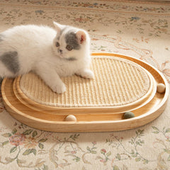 CHEERHOME PETS Sisal Scratcher Toy Track shows engaging surface for scratching and chasing.